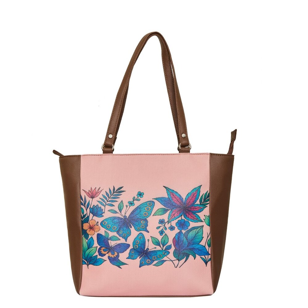 Printed Vegan Leather Shoulder Tote Bag for Ladies–Handbag , Purse for Daily Use